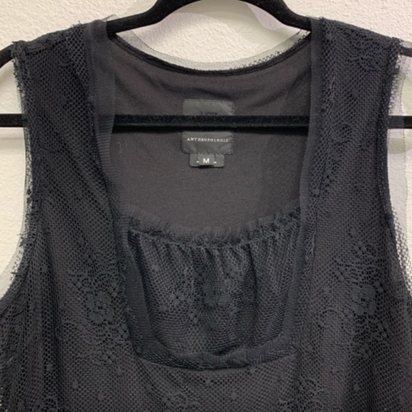 ANTHROPOLOGIE Dress Sleeveless Lace Black Size M - Picture 4 of 12